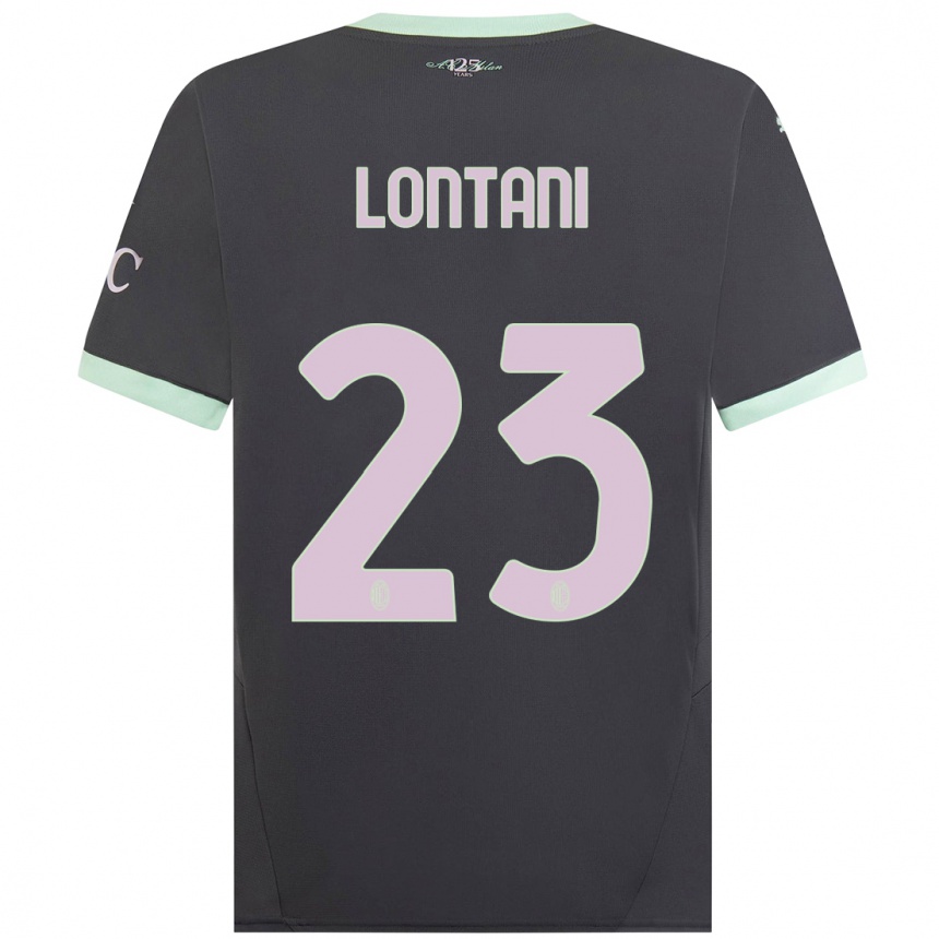 Women Football Simone Lontani #23 Grey Third Jersey 2024/25 T-Shirt Nz