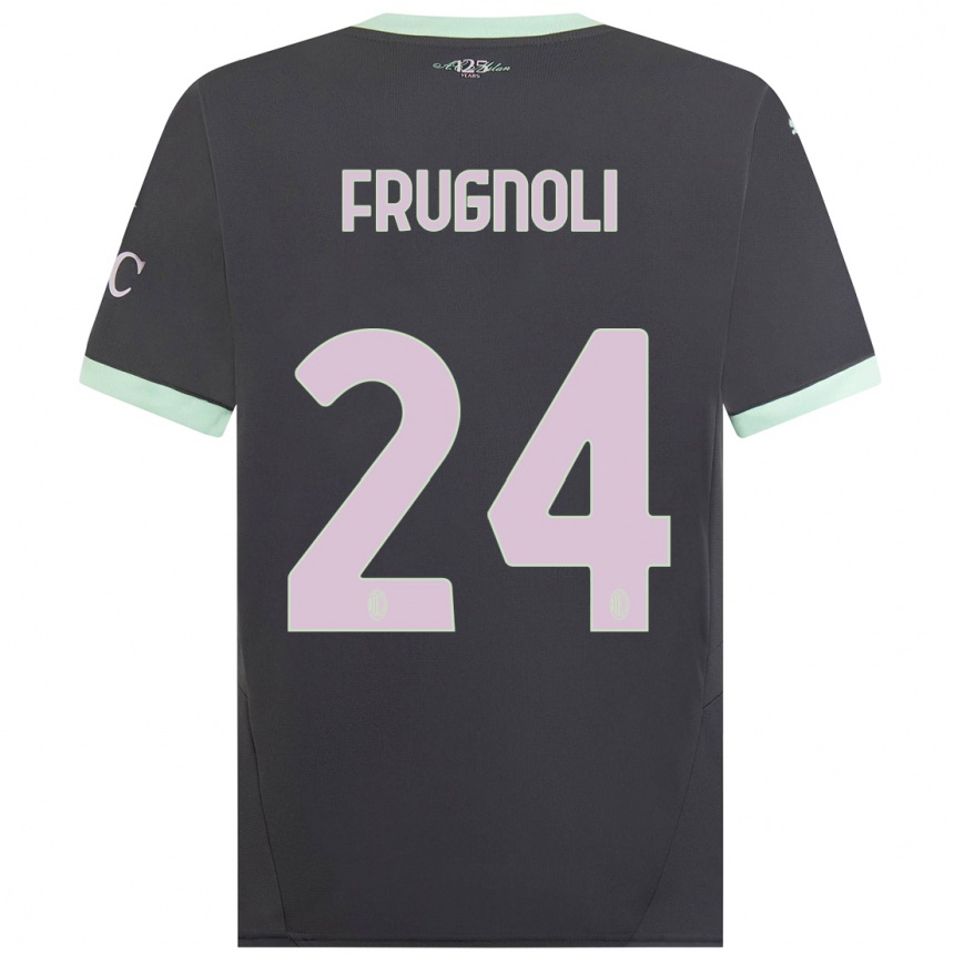 Women Football Leonardo Frugnoli #24 Grey Third Jersey 2024/25 T-Shirt Nz