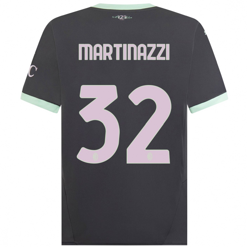 Women Football Luca Martinazzi #32 Grey Third Jersey 2024/25 T-Shirt Nz