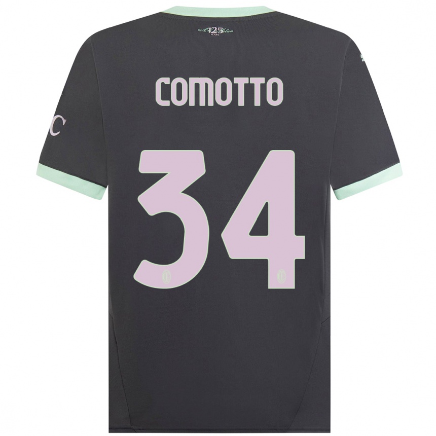 Women Football Christian Comotto #34 Grey Third Jersey 2024/25 T-Shirt Nz