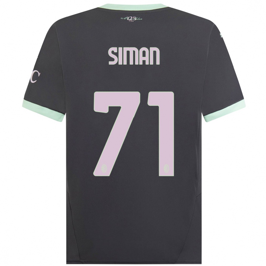 Women Football Alexandru Șiman #71 Grey Third Jersey 2024/25 T-Shirt Nz