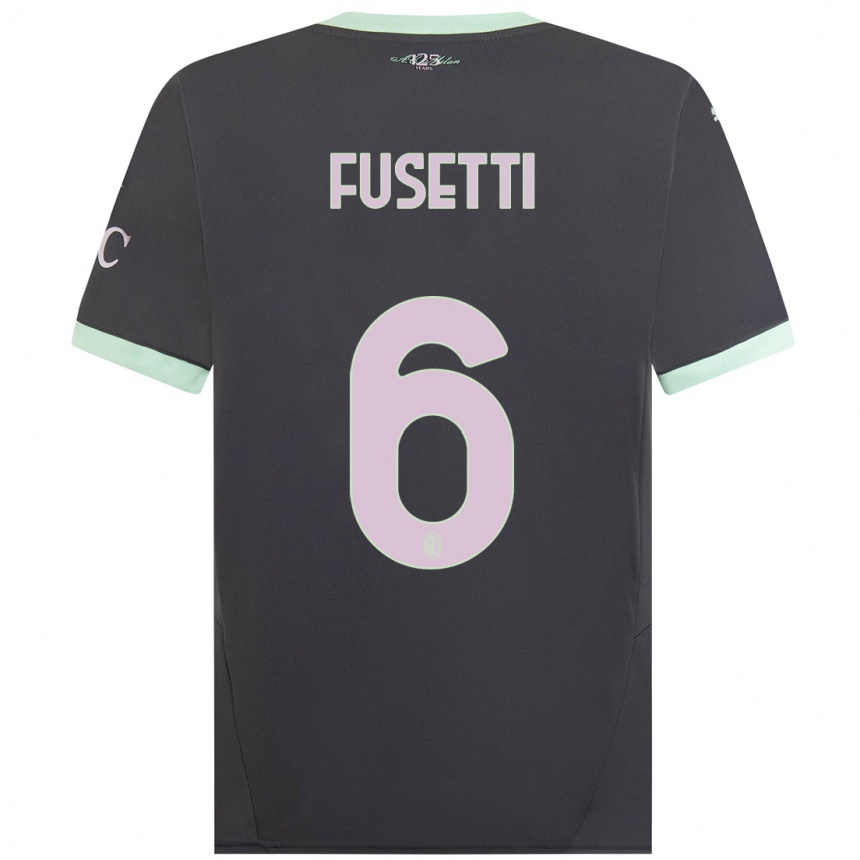 Women Football Laura Fusetti #6 Grey Third Jersey 2024/25 T-Shirt Nz