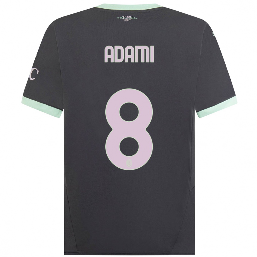 Women Football Greta Adami #8 Grey Third Jersey 2024/25 T-Shirt Nz