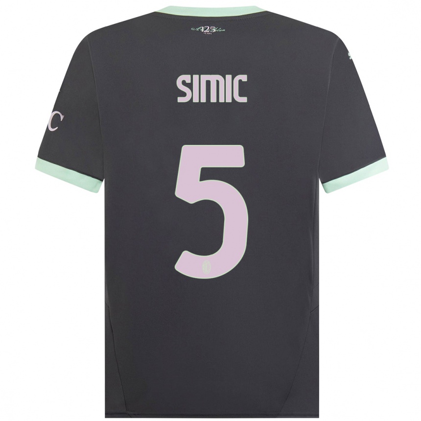 Women Football Jan-Carlo Simic #5 Grey Third Jersey 2024/25 T-Shirt Nz