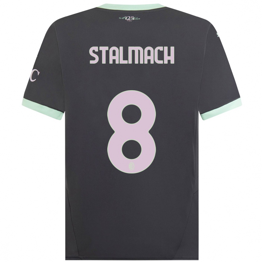 Women Football Dariusz Stalmach #8 Grey Third Jersey 2024/25 T-Shirt Nz