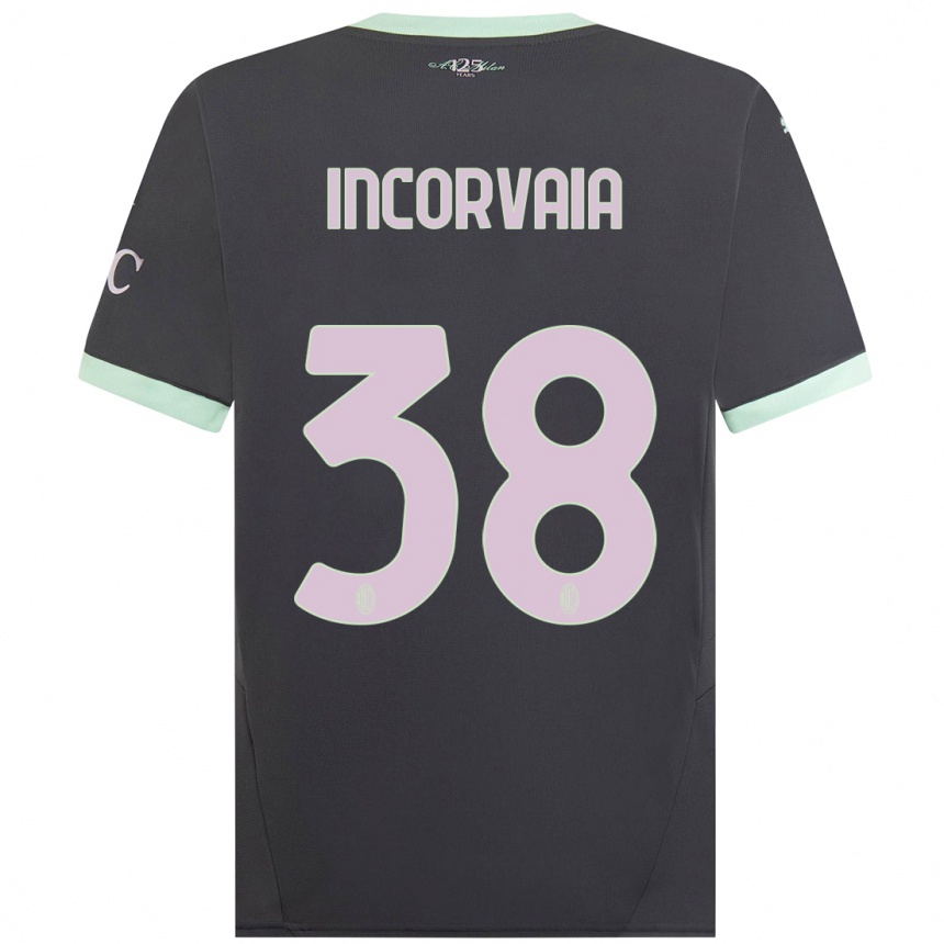 Women Football Giovanni Incorvaia #38 Grey Third Jersey 2024/25 T-Shirt Nz