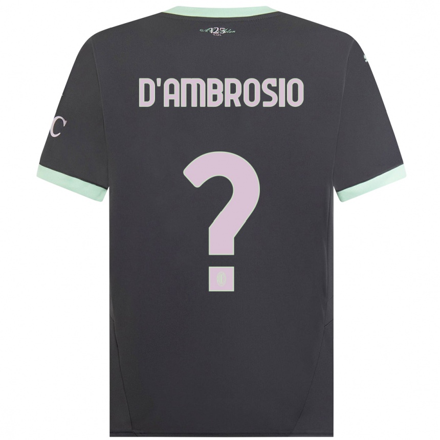 Women Football Antonio D'ambrosio #0 Grey Third Jersey 2024/25 T-Shirt Nz