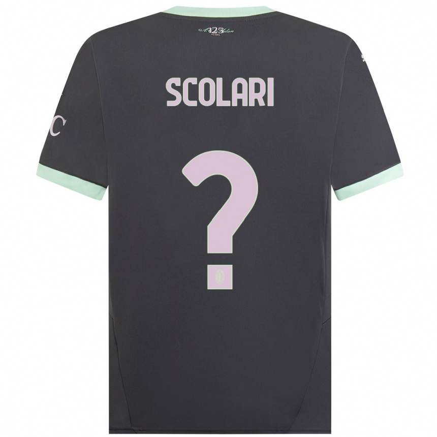 Women Football Davide Scolari #0 Grey Third Jersey 2024/25 T-Shirt Nz