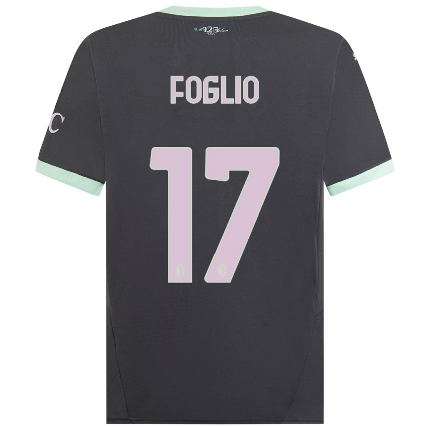 Women Football Christian Foglio #17 Grey Third Jersey 2024/25 T-Shirt Nz