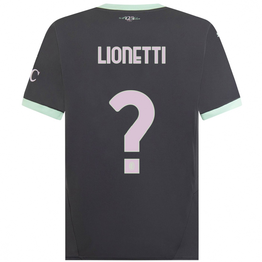 Women Football Francesco Lionetti #0 Grey Third Jersey 2024/25 T-Shirt Nz