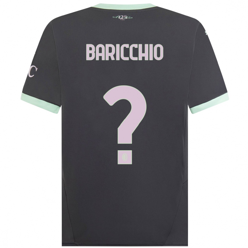 Women Football Luca Baricchio #0 Grey Third Jersey 2024/25 T-Shirt Nz