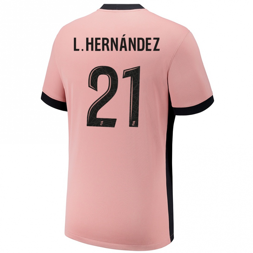 Women Football Lucas Hernandez #21 Rust Pink Third Jersey 2024/25 T-Shirt Nz