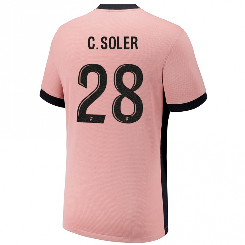 Women Football Carlos Soler #28 Rust Pink Third Jersey 2024/25 T-Shirt Nz