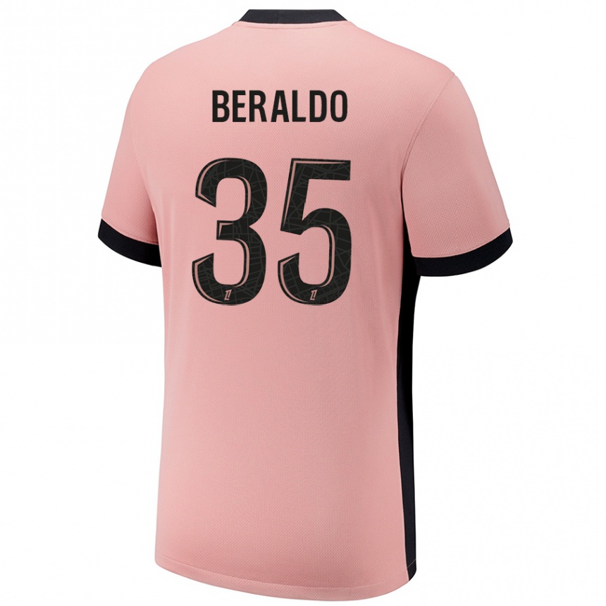 Women Football Lucas Beraldo #35 Rust Pink Third Jersey 2024/25 T-Shirt Nz