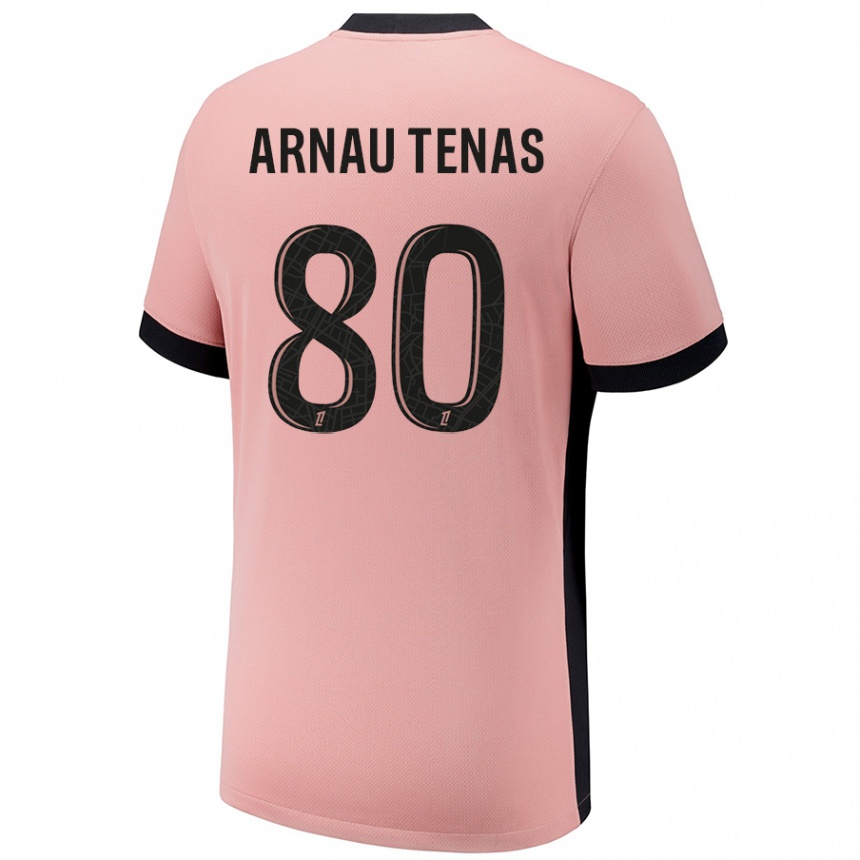 Women Football Arnau Tenas #80 Rust Pink Third Jersey 2024/25 T-Shirt Nz