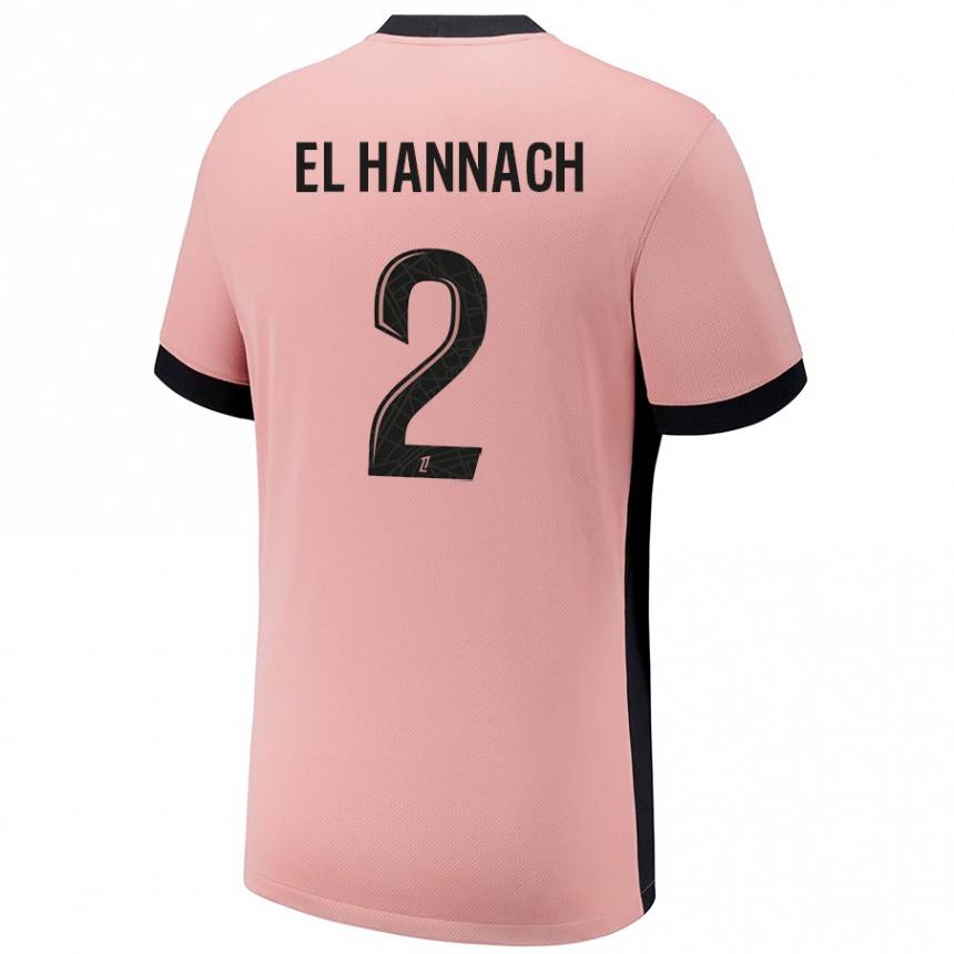 Women Football Naoufel El Hannach #2 Rust Pink Third Jersey 2024/25 T-Shirt Nz