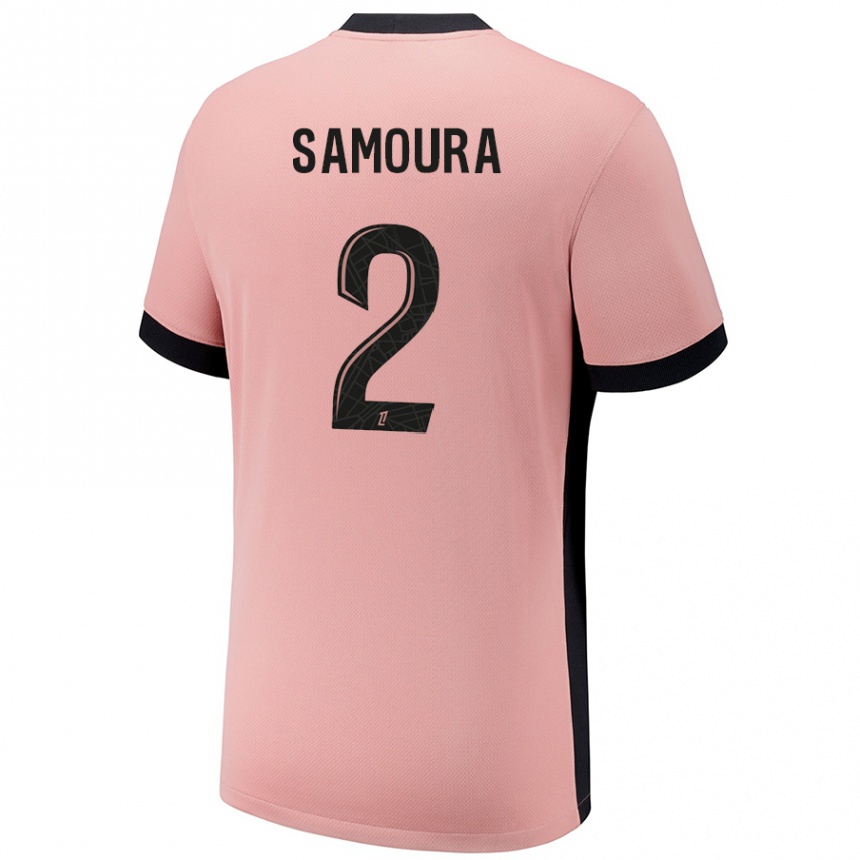 Women Football Thiniba Samoura #2 Rust Pink Third Jersey 2024/25 T-Shirt Nz