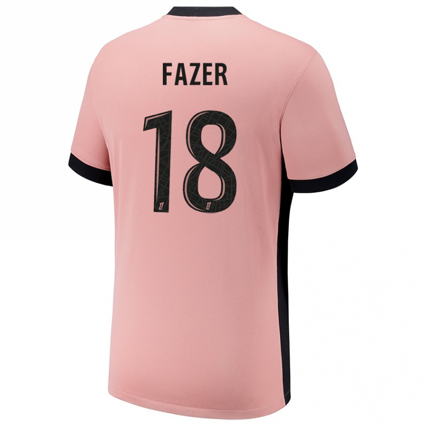 Women Football Laurina Fazer #18 Rust Pink Third Jersey 2024/25 T-Shirt Nz