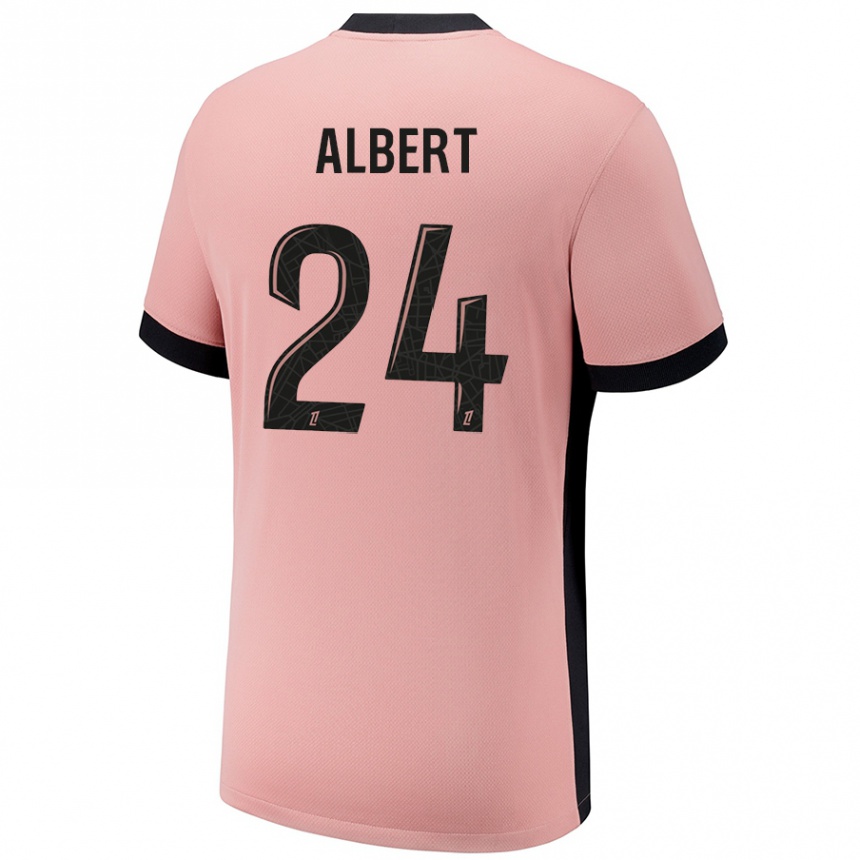 Women Football Korbin Albert #24 Rust Pink Third Jersey 2024/25 T-Shirt Nz