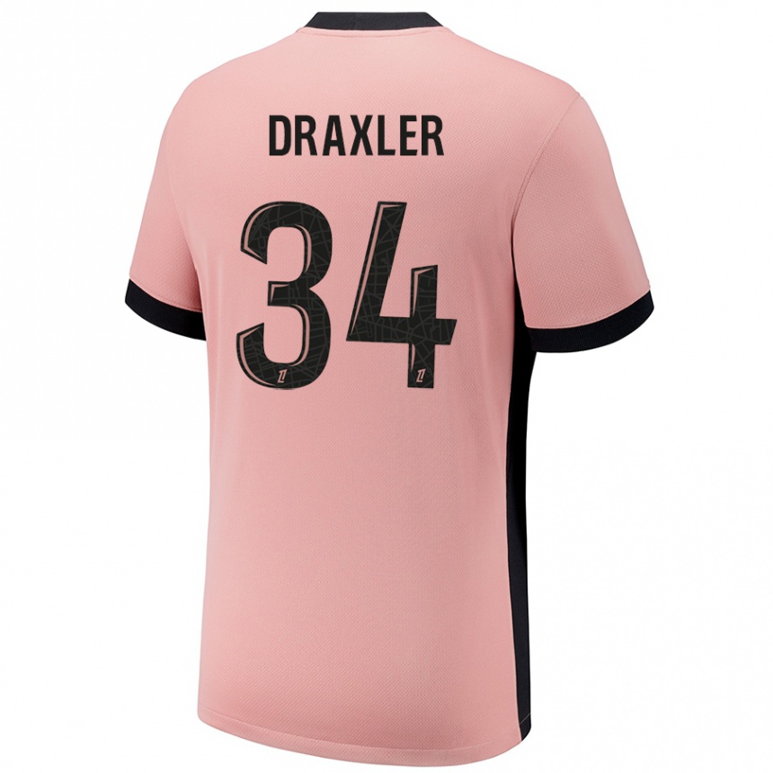 Women Football Julian Draxler #34 Rust Pink Third Jersey 2024/25 T-Shirt Nz