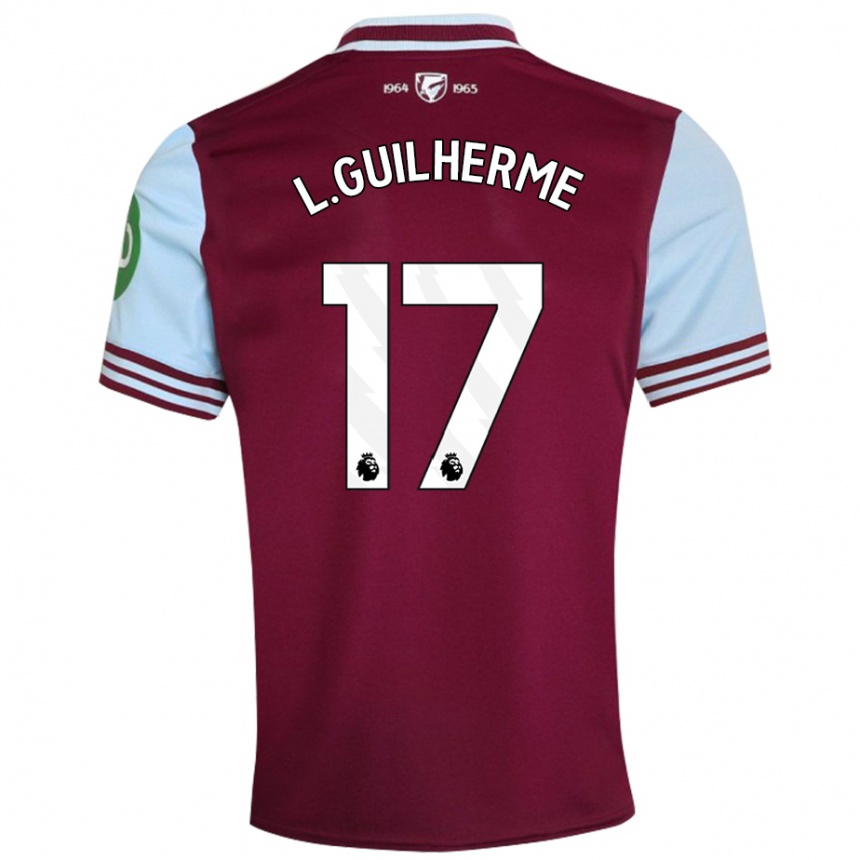 Kids Football Luis Guilherme #17 Dark Red Home Jersey 2024/25 T-Shirt Nz