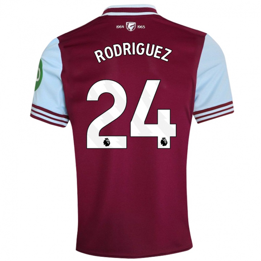 Kids Football Guido Rodríguez #24 Dark Red Home Jersey 2024/25 T-Shirt Nz