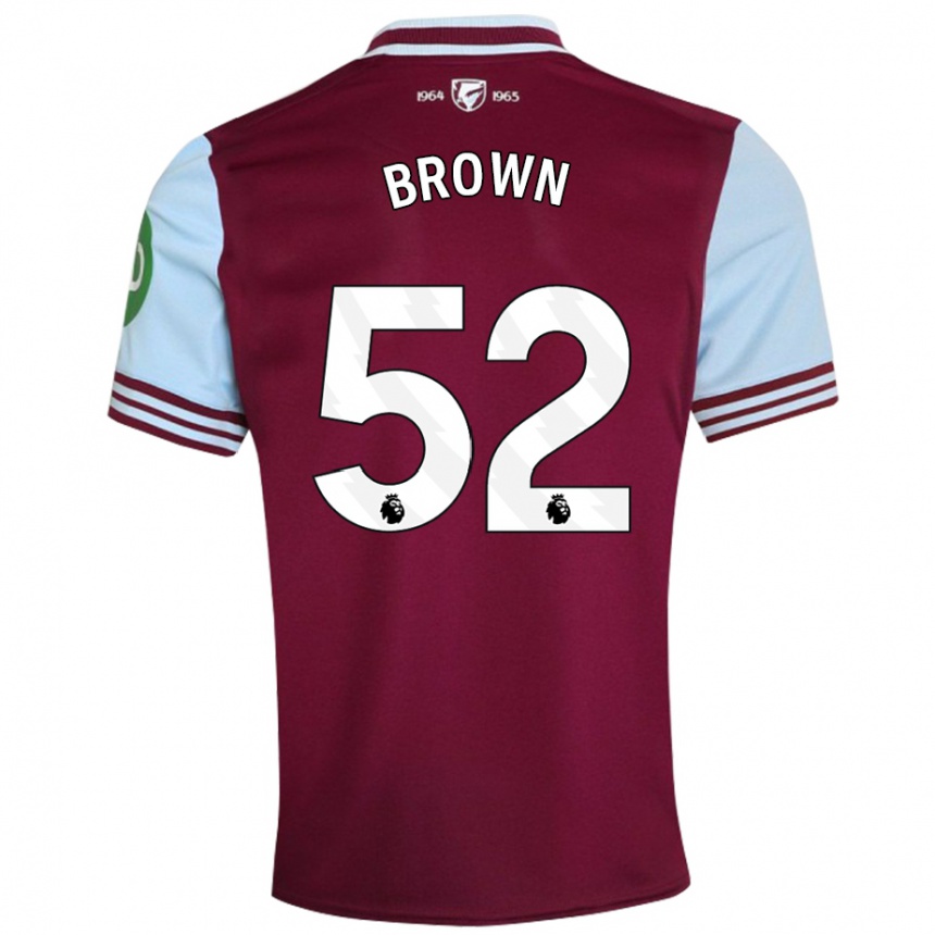 Kids Football Luis Brown #52 Dark Red Home Jersey 2024/25 T-Shirt Nz