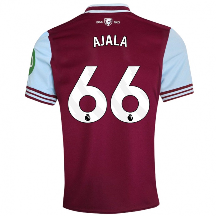 Kids Football Joshua Ajala #66 Dark Red Home Jersey 2024/25 T-Shirt Nz