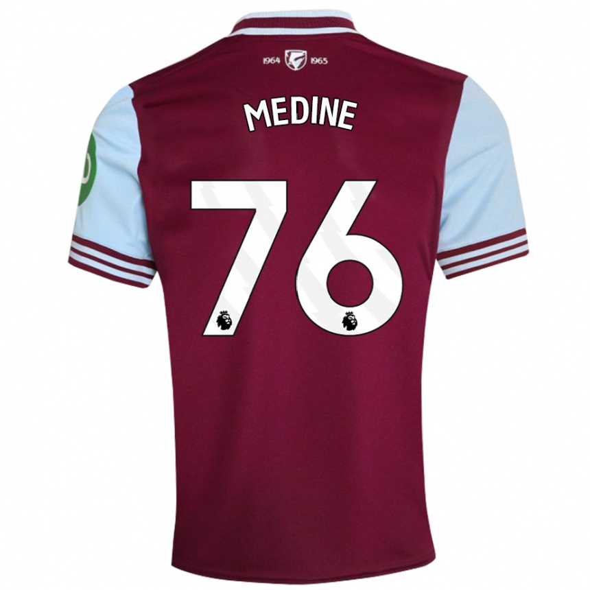 Kids Football Jethro Medine #76 Dark Red Home Jersey 2024/25 T-Shirt Nz