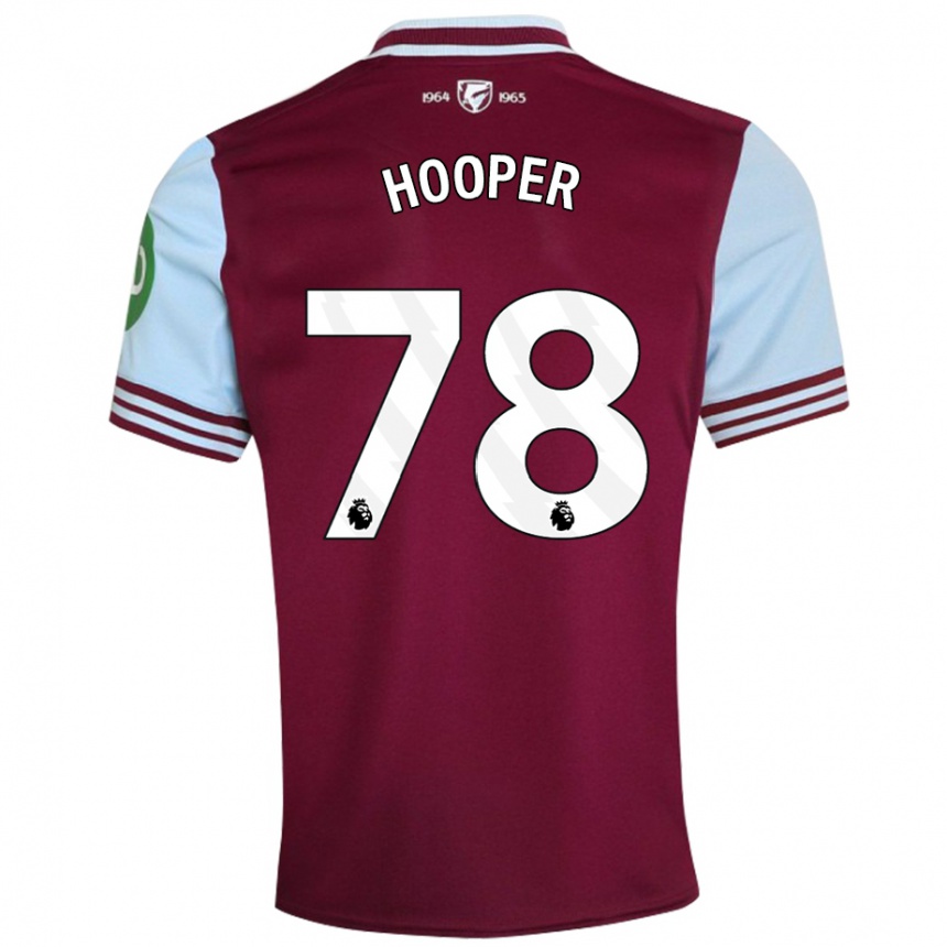 Kids Football Finley Hooper #78 Dark Red Home Jersey 2024/25 T-Shirt Nz