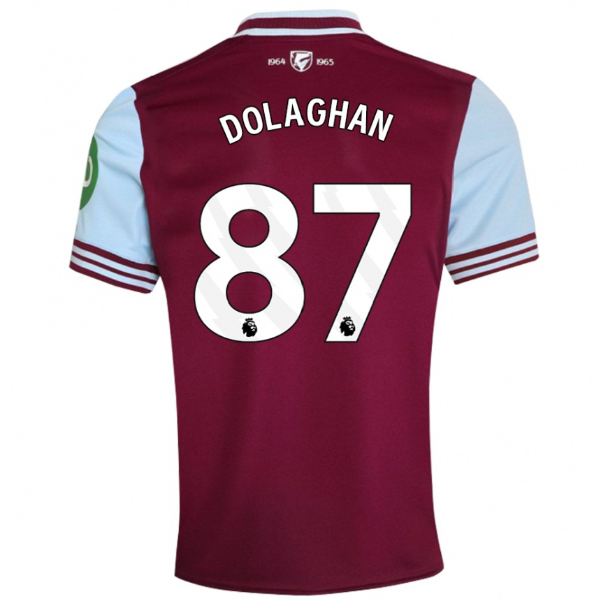 Kids Football Brad Dolaghan #87 Dark Red Home Jersey 2024/25 T-Shirt Nz