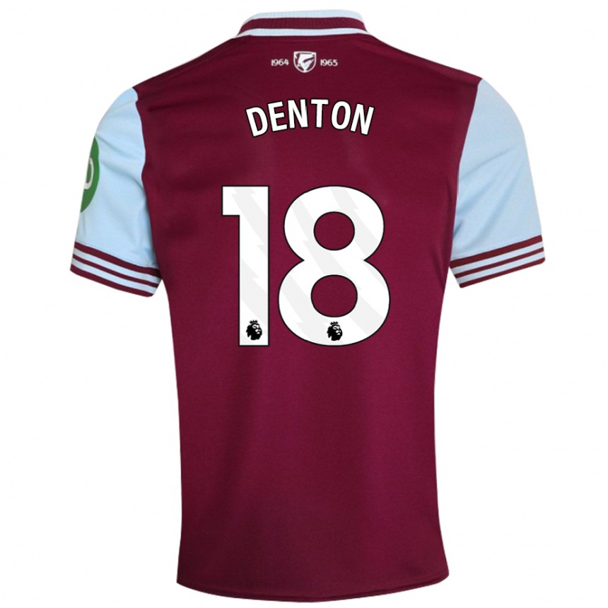 Kids Football Anouk Denton #18 Dark Red Home Jersey 2024/25 T-Shirt Nz