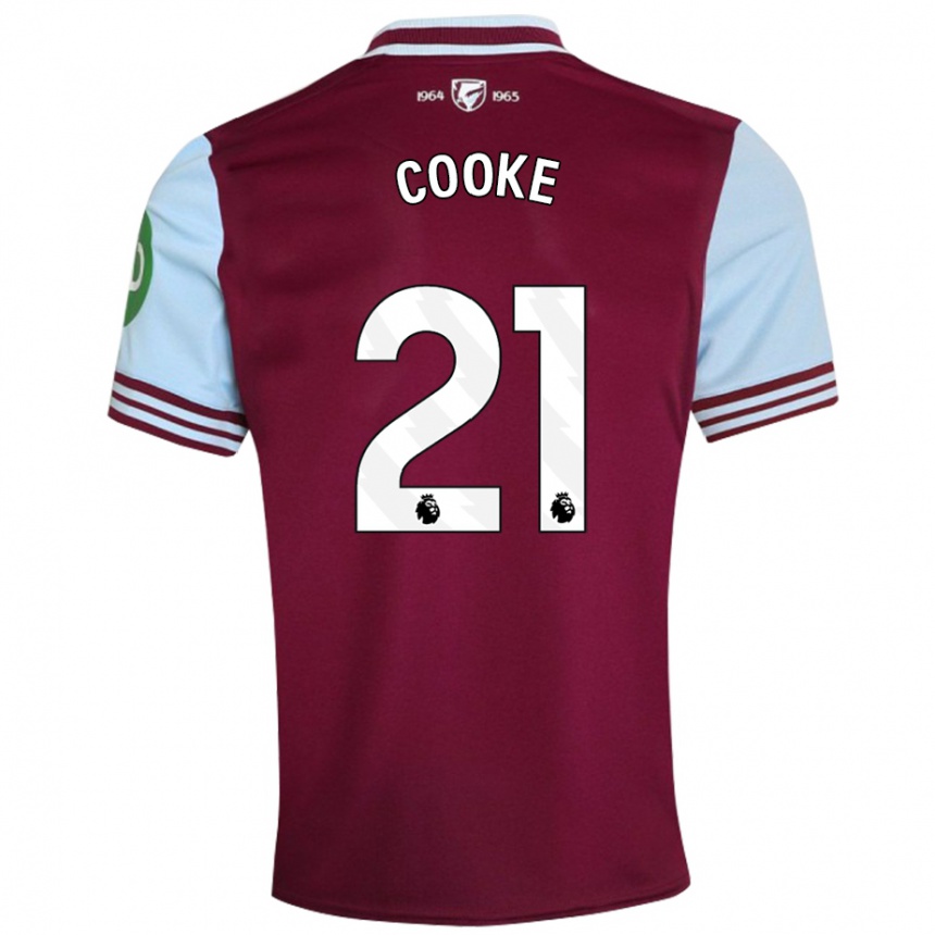 Kids Football Shannon Cooke #21 Dark Red Home Jersey 2024/25 T-Shirt Nz