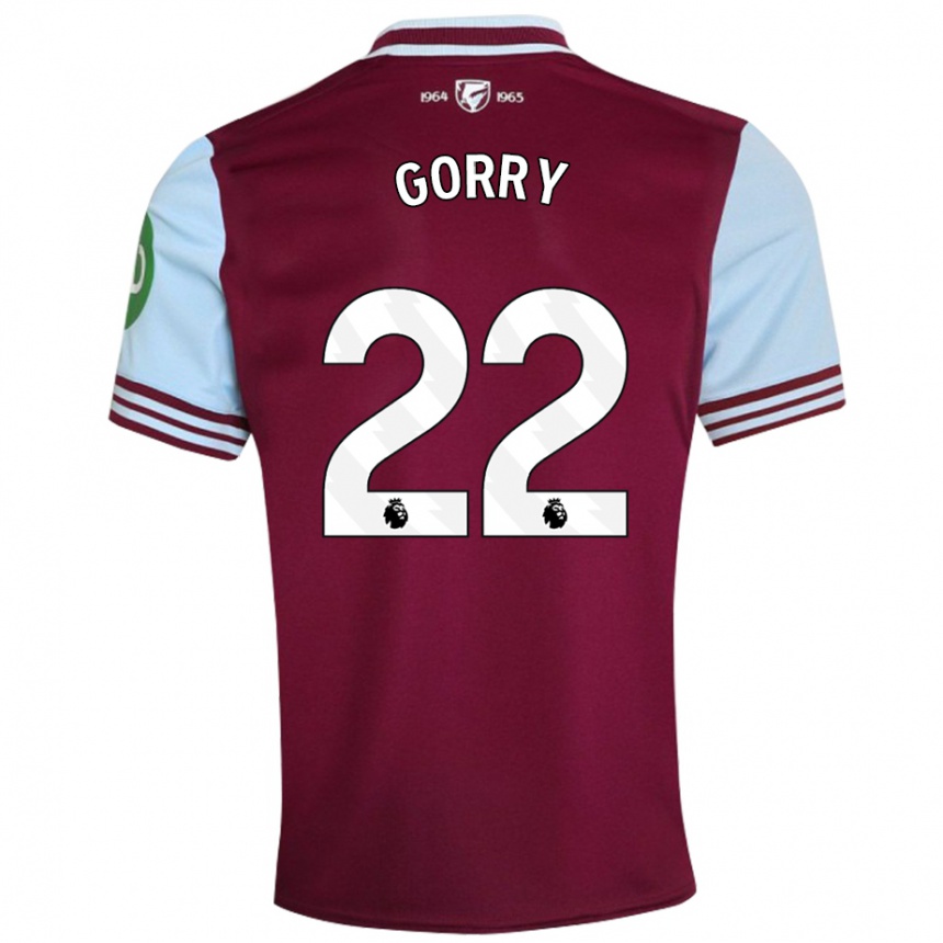 Kids Football Katrina Gorry #22 Dark Red Home Jersey 2024/25 T-Shirt Nz