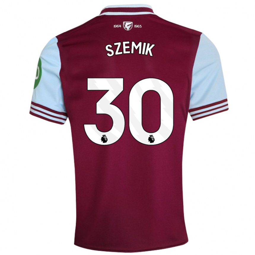 Kids Football Kinga Szemik #30 Dark Red Home Jersey 2024/25 T-Shirt Nz