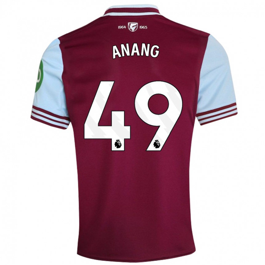 Kids Football Joseph Anang #49 Dark Red Home Jersey 2024/25 T-Shirt Nz