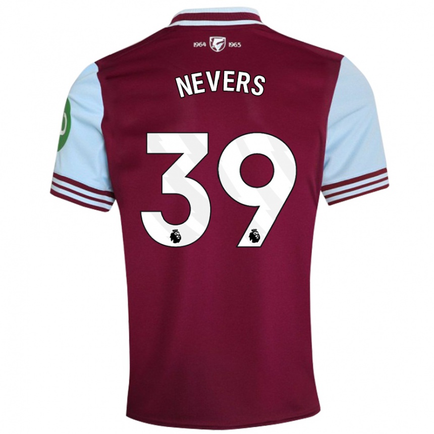 Kids Football Thierry Nevers #39 Dark Red Home Jersey 2024/25 T-Shirt Nz