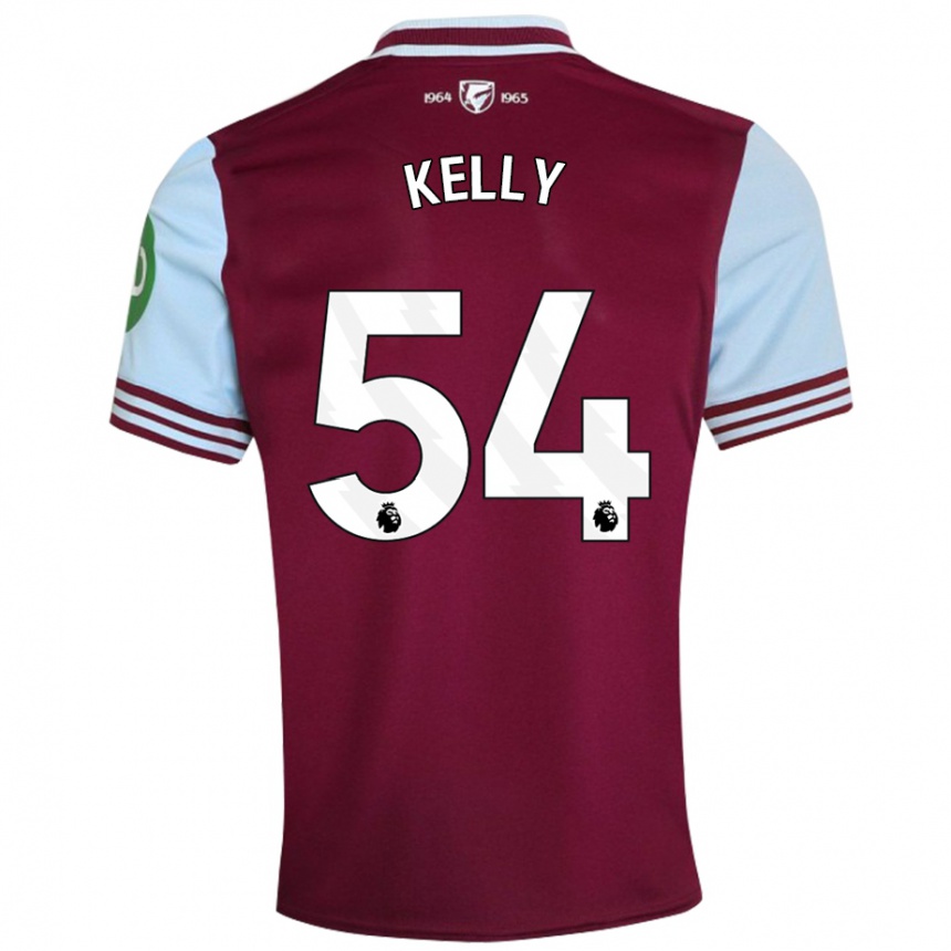 Kids Football Patrick Kelly #54 Dark Red Home Jersey 2024/25 T-Shirt Nz