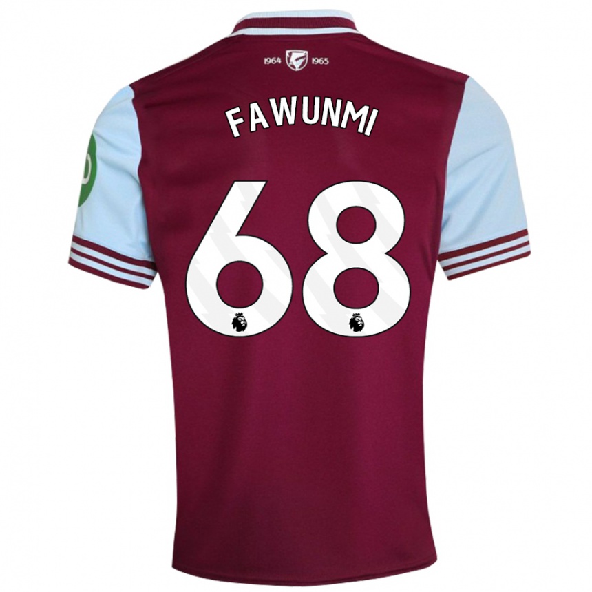 Kids Football Favour Fawunmi #68 Dark Red Home Jersey 2024/25 T-Shirt Nz