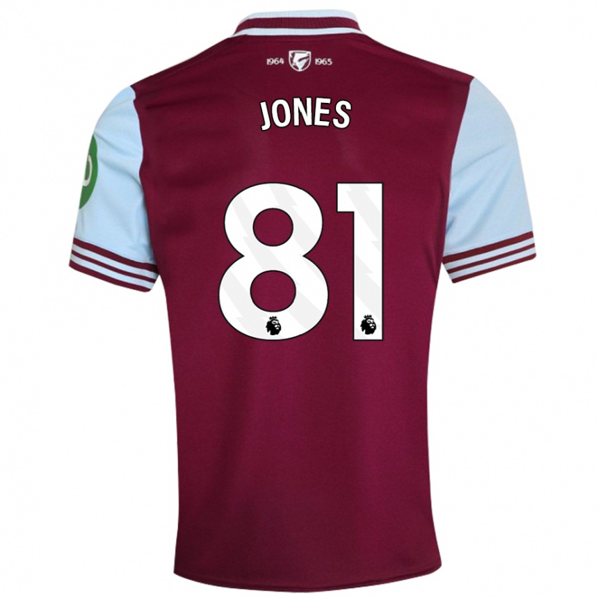 Kids Football Liam Jones #81 Dark Red Home Jersey 2024/25 T-Shirt Nz