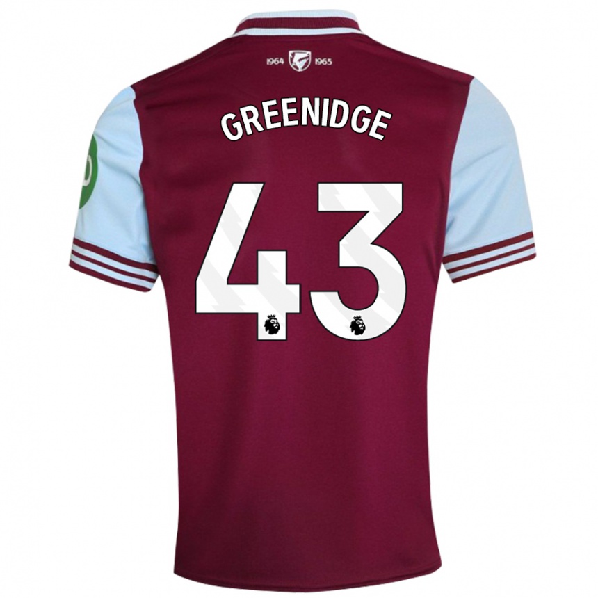 Kids Football Will Greenidge #43 Dark Red Home Jersey 2024/25 T-Shirt Nz