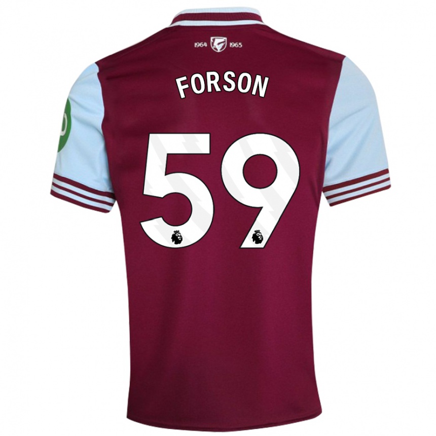 Kids Football Keenan Forson #59 Dark Red Home Jersey 2024/25 T-Shirt Nz