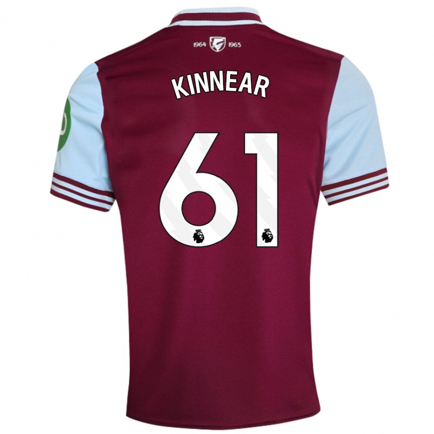 Kids Football Brian Kinnear #61 Dark Red Home Jersey 2024/25 T-Shirt Nz