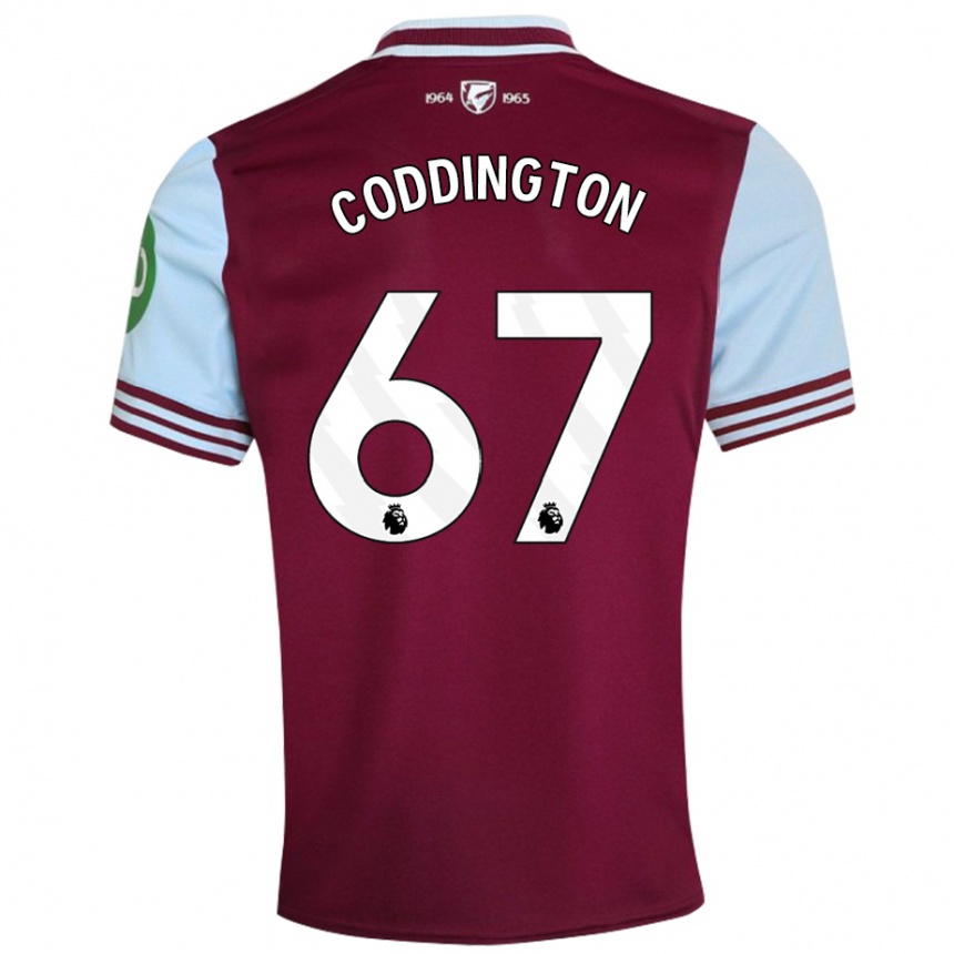 Kids Football Remy Coddington #67 Dark Red Home Jersey 2024/25 T-Shirt Nz