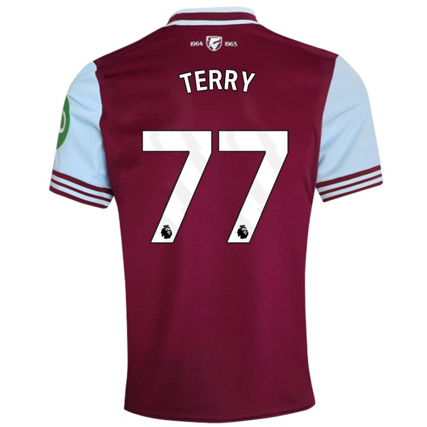 Kids Football Mason Terry #77 Dark Red Home Jersey 2024/25 T-Shirt Nz