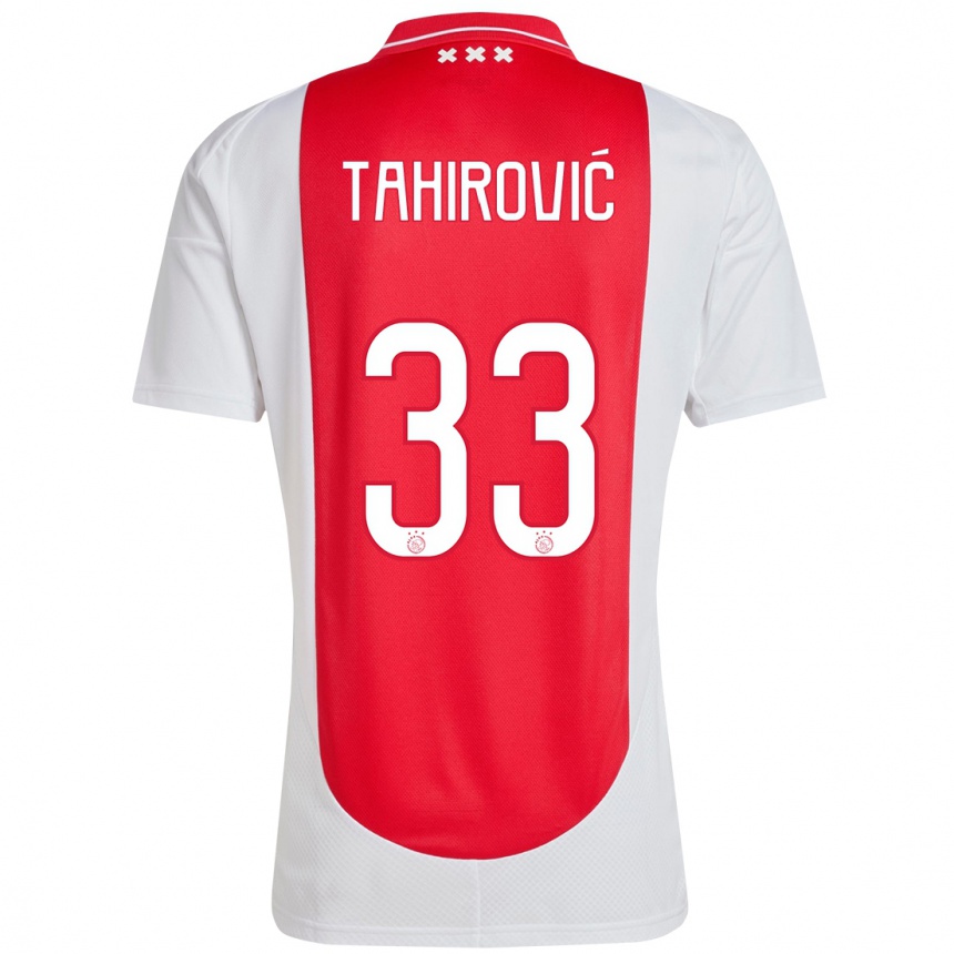 Kids Football Benjamin Tahirovic #33 Red White Home Jersey 2024/25 T-Shirt Nz