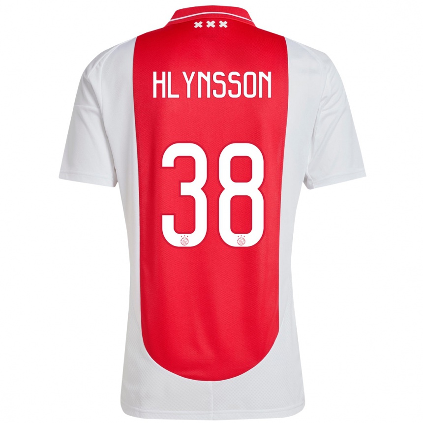 Kids Football Kristian Hlynsson #38 Red White Home Jersey 2024/25 T-Shirt Nz