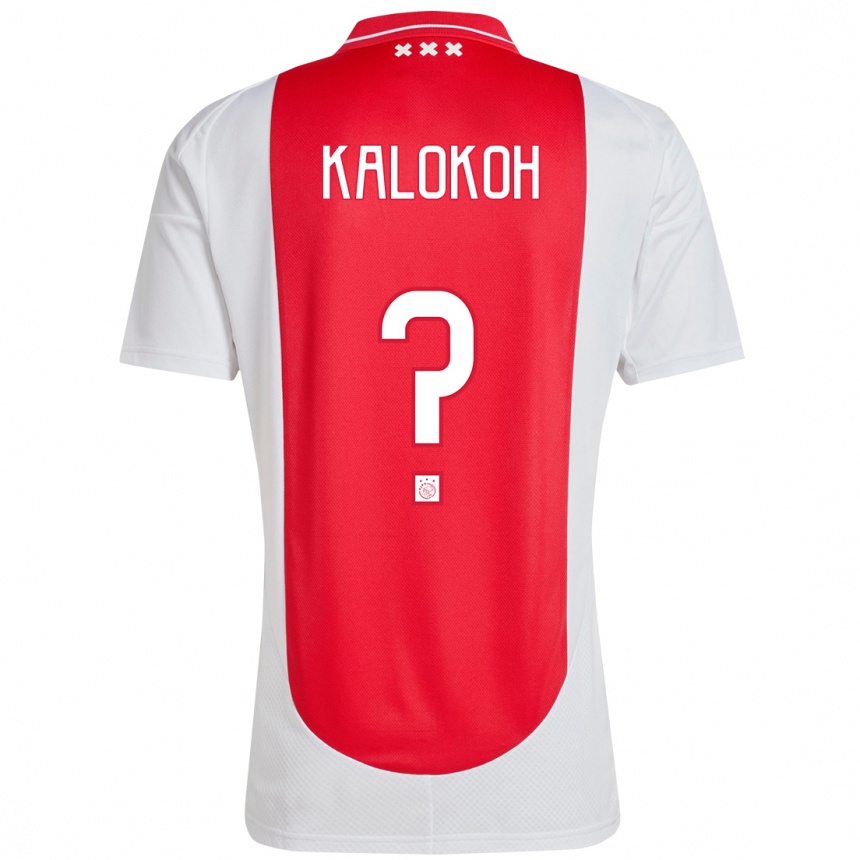 Kids Football David Kalokoh #0 Red White Home Jersey 2024/25 T-Shirt Nz