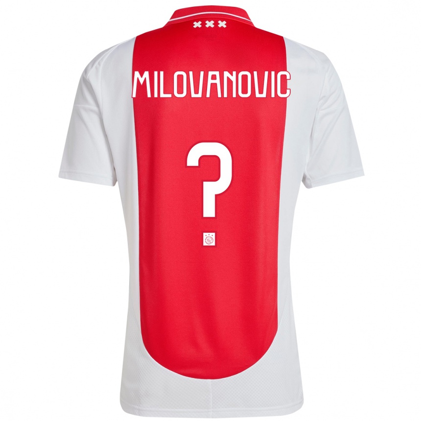 Kids Football Mateja Milovanovic #0 Red White Home Jersey 2024/25 T-Shirt Nz