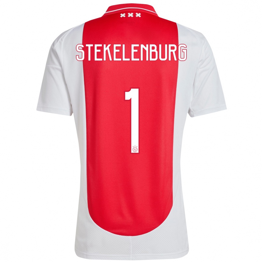 Kids Football Maarten Stekelenburg #1 Red White Home Jersey 2024/25 T-Shirt Nz